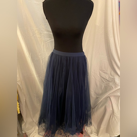DR2 Midnight Blue A-Line Tulle Skirt - Picture 7 of 9